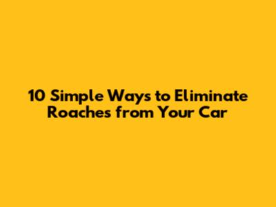 10 Simple Ways to Eliminate Roaches from Your Car
