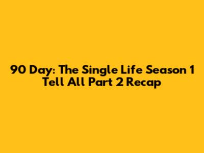 90 Day: The Single Life Season 1 Tell All Part 2 Recap