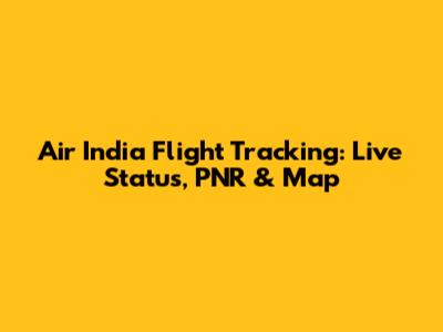 Air India Flight Tracking: Live Status, PNR & Map