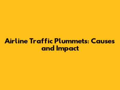 Airline Traffic Plummets: Causes and Impact