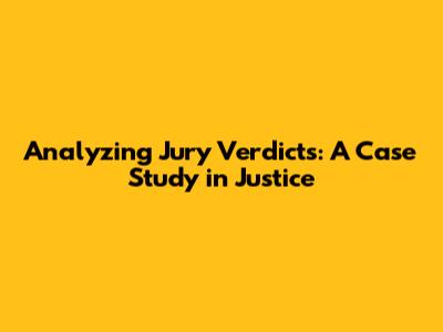 Analyzing Jury Verdicts: A Case Study in Justice