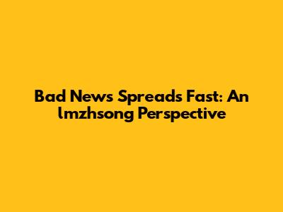 Bad News Spreads Fast: An lmzhsong Perspective