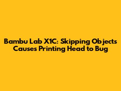 Bambu Lab X1C: Skipping Objects Causes Printing Head to Bug
