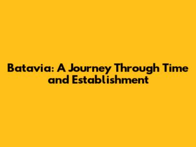 Batavia: A Journey Through Time and Establishment