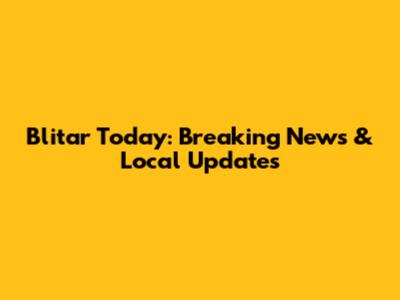 Blitar Today: Breaking News & Local Updates