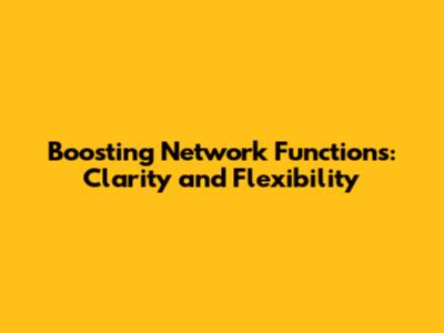 Boosting Network Functions: Clarity and Flexibility