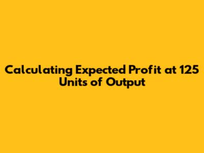 Calculating Expected Profit at 125 Units of Output