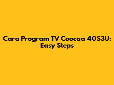 Cara Program TV Coocaa 40S3U: Easy Steps