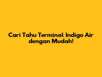 Cari Tahu Terminal Indigo Air dengan Mudah!