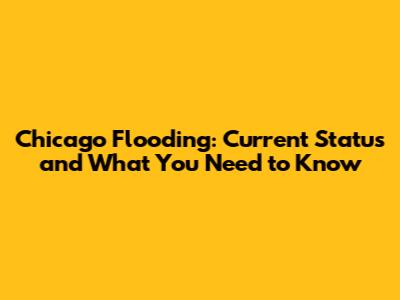 Chicago Flooding: Current Status and What You Need to Know