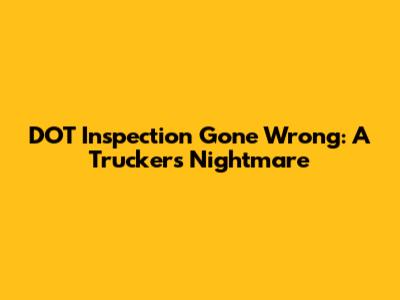 DOT Inspection Gone Wrong: A Trucker's Nightmare