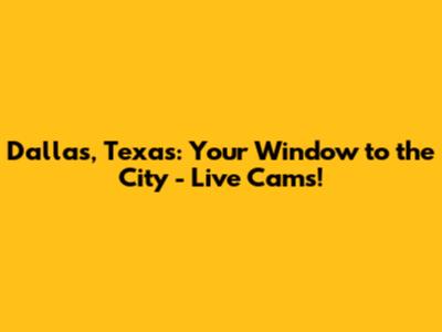 Dallas, Texas: Your Window to the City - Live Cams!