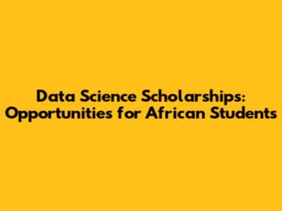 Data Science Scholarships: Opportunities for African Students