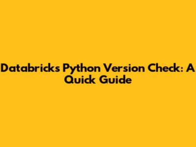 Databricks Python Version Check: A Quick Guide