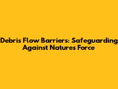 Debris Flow Barriers: Safeguarding Against Nature's Force