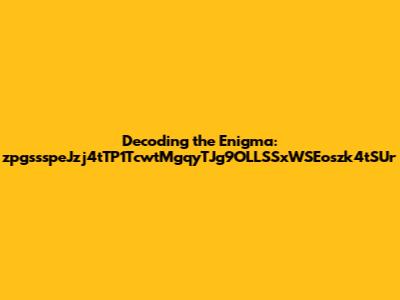 Decoding the Enigma: zpgssspeJzj4tTP1TcwtMgqyTJg9OLLSSxWSEoszk4tSUr