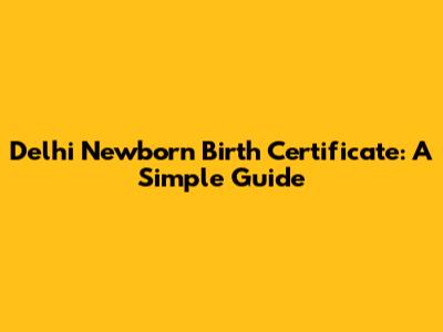 Delhi Newborn Birth Certificate: A Simple Guide