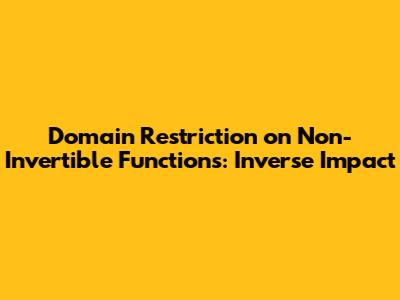 Domain Restriction on Non-Invertible Functions: Inverse Impact