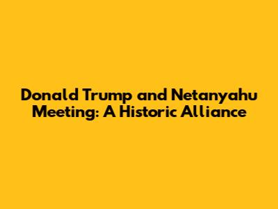Donald Trump and Netanyahu Meeting: A Historic Alliance