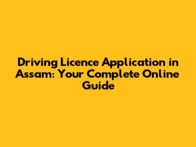 Driving Licence Application in Assam: Your Complete Online Guide