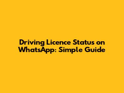 Driving Licence Status on WhatsApp: Simple Guide