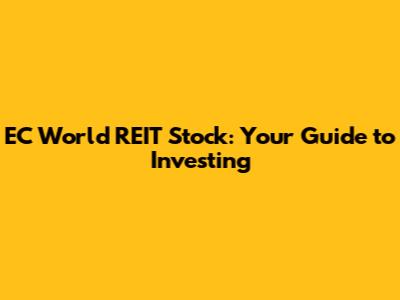 EC World REIT Stock: Your Guide to Investing