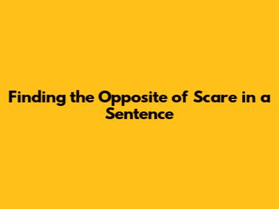 Finding the Opposite of 'Scare' in a Sentence