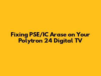 Fixing PSE/IC Arase on Your Polytron 24" Digital TV