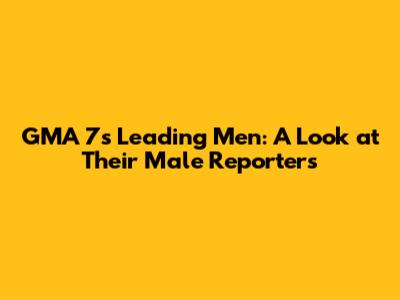 GMA 7's Leading Men: A Look at Their Male Reporters