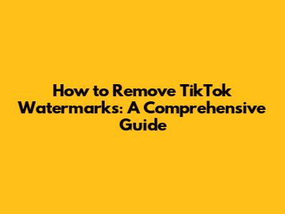 How to Remove TikTok Watermarks: A Comprehensive Guide