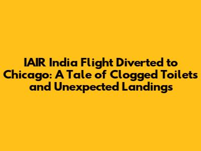 IAIR India Flight Diverted to Chicago: A Tale of Clogged Toilets and Unexpected Landings