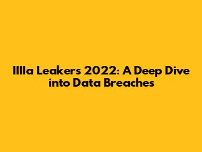 IIIIa Leakers 2022: A Deep Dive into Data Breaches