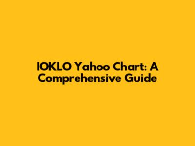 IOKLO Yahoo Chart: A Comprehensive Guide