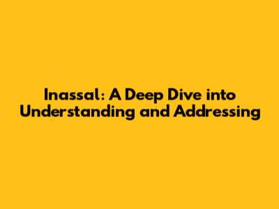 Inassal: A Deep Dive into Understanding and Addressing