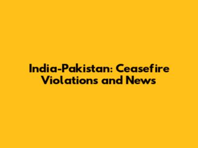 India-Pakistan: Ceasefire Violations and News