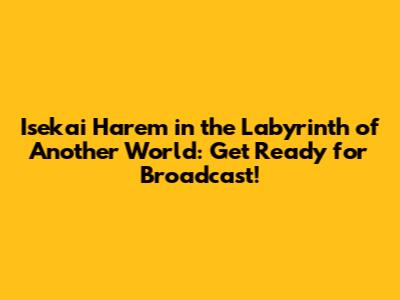 Isekai Harem in the Labyrinth of Another World: Get Ready for Broadcast!