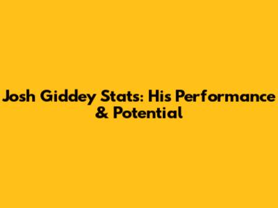 Josh Giddey Stats: His Performance & Potential