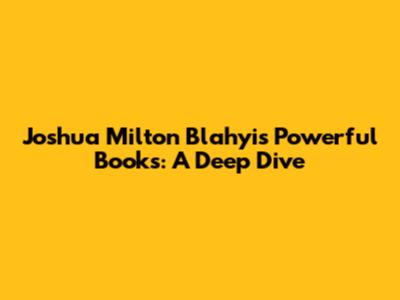 Joshua Milton Blahyi's Powerful Books: A Deep Dive