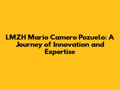 LMZH Mario Camero Pozuelo: A Journey of Innovation and Expertise