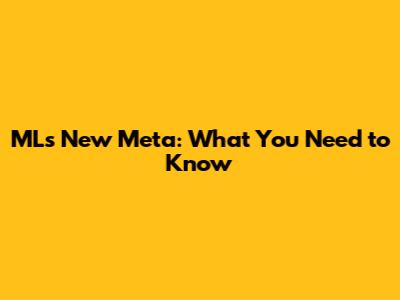 ML's New Meta: What You Need to Know