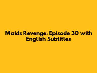 Maid's Revenge: Episode 30 with English Subtitles