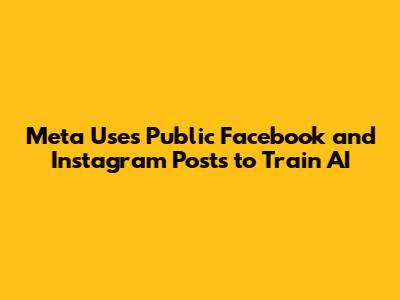 Meta Uses Public Facebook and Instagram Posts to Train AI
