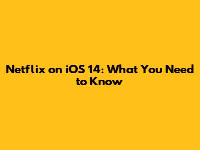 Netflix on iOS 14: What You Need to Know