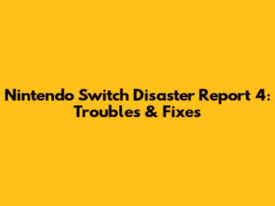 Nintendo Switch Disaster Report 4: Troubles & Fixes