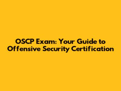 OSCP Exam: Your Guide to Offensive Security Certification