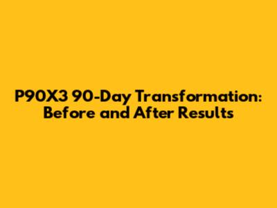 P90X3 90-Day Transformation: Before and After Results