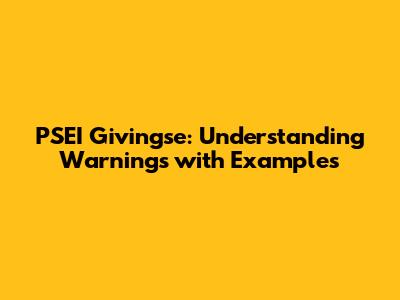 PSEI Givingse: Understanding Warnings with Examples