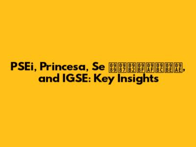 PSEi, Princesa, Se উইলিয়াম, and IGSE: Key Insights
