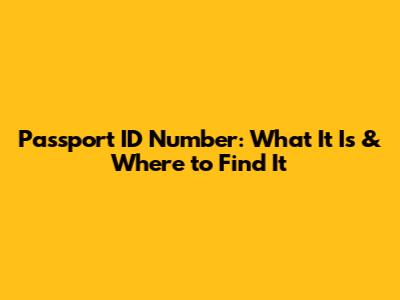 Passport ID Number: What It Is & Where to Find It