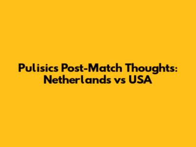 Pulisic's Post-Match Thoughts: Netherlands vs USA